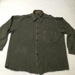 miska Button Down Shirt Mens Medium Gray Long Sleeve Cotton soft terry Fleece